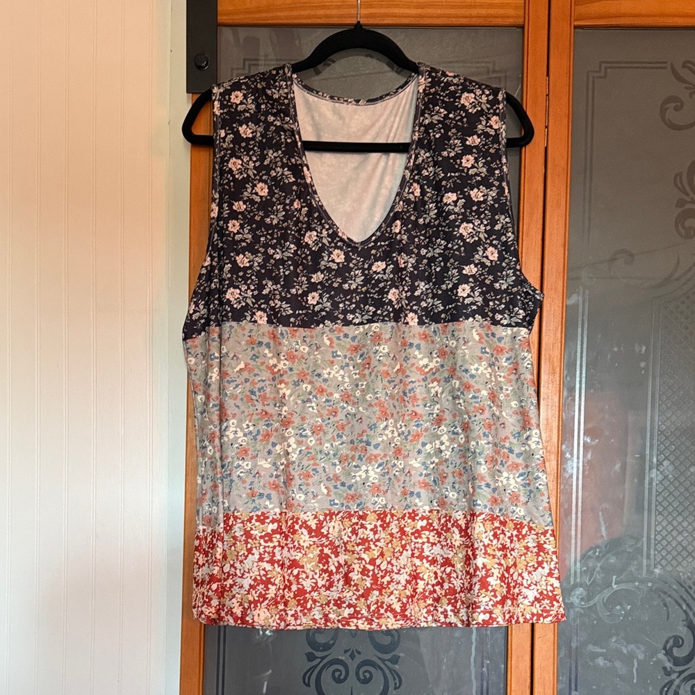 Floral Patchwork Sleeveless Top